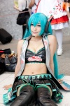 aira aqua_hair cosplay hatsune_miku pleated_skirt skirt thighhighs twintails vocaloid rating:Safe score:3 user:DarkSSA