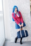 blazer blouse blue_hair bookbag cosplay hana_(ii) kawashima_ami kneesocks pleated_skirt ribbon_tie school_uniform skirt toradora! rating:Safe score:0 user:pixymisa