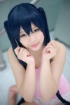 blue_hair cosplay k-on! nakano_azusa orange_eyes swimsuit twintails yunoru_keika rating:Safe score:0 user:pixymisa