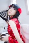 amami_haruka cosplay fan hair_ribbons idolmaster qipao shino_kei the_kei_m@ster rating:Safe score:0 user:nil!