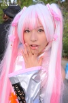 blouse cosplay multi-colored_hair myunta pink_eyes sakura_miku twintails vocaloid rating:Safe score:0 user:pixymisa