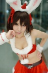 animal_ears bunny_ears cleavage cosplay halter_top miniskirt mizuno_shiro santa_costume skirt stocking_cap suzumiya_haruhi suzumiya_haruhi_no_yuuutsu rating:Safe score:2 user:nil!
