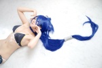 ahoge bikini blue_hair cleavage cosplay denim ikkitousen kanu_unchou kibashi shorts swimsuit rating:Safe score:9 user:nil!