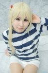 blonde_hair cosplay k-on! kotobuki_tsumugi marui_mizutama pantyhose shorts side_ponytail tshirt rating:Safe score:0 user:nil!