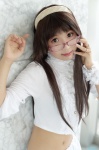 blouse cosplay glasses hairband lollipop looking_over_glasses midriff shorts tagme_character tagme_series zero_inch rating:Safe score:1 user:nil!