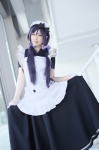 apron cosplay dress dress_lift gloves hairband hana_(ii) love_live!_school_idol_project maid maid_uniform purple_hair toujou_nozomi twintails rating:Safe score:0 user:nil!