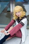 blonde_hair cosplay dress hiokichi jacket kneehighs oomuro_sakurako yellow_eyes yuruyuri rating:Safe score:1 user:pixymisa