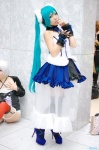 aqua_hair camisole cosplay hatsune_miku headset hizuki_yuuki project_diva_extend see-through skirt thighhighs twintails vocaloid rating:Safe score:0 user:nil!