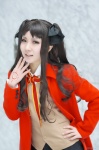 blouse cosplay fate/series fate/stay_night hair_ribbons jacket miniskirt narukami school_uniform skirt tohsaka_rin twintails vest rating:Safe score:0 user:nil!