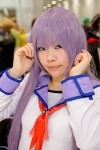 angel_beats! blazer cosplay irie_miyuki kneesocks purple_hair scarf_tie school_uniform yuu_(ii) rating:Safe score:0 user:pixymisa