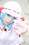 blouse blue_hair cosplay hat remilia_scarlet tamayura_kyouto touhou wristband rating:Safe score:1 user:pixymisa