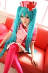 aqua_hair choker cosplay hatsune_miku momo_hana nurse nurse_cap nurse_uniform pantyhose thighhighs twintails vocaloid zettai_ryouiki rating:Safe score:2 user:pixymisa