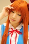 cosplay neon_genesis_evangelion orange_hair sailor_uniform saya school_uniform soryu_asuka_langley twintails rating:Safe score:1 user:nil!