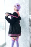 cosplay dress hair_clips hana_(ii) hoodie hoodie_ears purple_hair thighhighs twintails vocaloid yuzuki_yukari zettai_ryouiki rating:Safe score:0 user:pixymisa