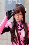 bodysuit cosplay glasses gloves hairband makinami_mari_illustrious neon_genesis_evangelion rebuild_of_evangelion risarisar twintails rating:Safe score:0 user:pixymisa