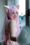 animal_ears cat_ears cosplay dress enacat_(white_version) enako original paw_gloves pink_hair rating:Safe score:1 user:nil!