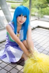 ahoge blue_hair cheerleader_uniform cosplay dress izumi_konata lucky_star pom_poms zero_inch rating:Safe score:1 user:nil!