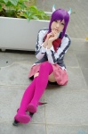 aquarion_evol blouse cosplay pleated_skirt purple_hair school_uniform skirt suzushiro_mikono thighhighs uri zettai_ryouiki rating:Safe score:1 user:nil!