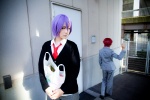 akashi_seijuro blazer cardigan cosplay crossplay kuroko_no_basuke mogeta murasakibara_atsushi purple_hair red_hair shirt tie trousers zyonita rating:Safe score:0 user:pixymisa