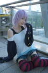 belt_as_garter cosplay kaieda_kae purple_hair rosario+vampire shirayuki_mizore striped tank_top thighhighs rating:Safe score:1 user:nil!