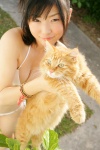 bikini cat cleavage kijima_noriko ponytail side-tie_bikini swimsuit rating:Safe score:0 user:nil!