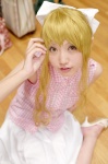 air ameri blonde_hair cosplay hairbow kamio_misuzu miniskirt pleated_skirt skirt sleeveless_shirt rating:Safe score:0 user:nil!
