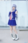 aika_shiki aoki_hagane_no_arpeggio blue_hair boots cosplay detached_sleeves iona pleated_skirt sailor_uniform school_uniform skirt rating:Safe score:1 user:nil!