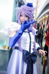 bows choker cosplay cure_moonlight dress flower gitsukasa heartcatch_precure! one_elbow_glove pretty_cure purple_hair tsukikage_yuri rating:Safe score:1 user:pixymisa