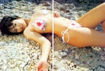 bikini in_bedroom isoyama_sayaka side-tie_bikini swimsuit wet rating:Safe score:0 user:nil!