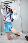 ari asakura_ryouko blue_hair cosplay kneesocks knife sailor_uniform school_uniform suzumiya_haruhi_no_yuuutsu rating:Safe score:0 user:nil!