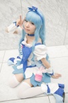 blue_hair boots bow choker cosplay cure_marine detached_sleeves dress hairband hayase_ami heartcatch_precure! kurumi_erika pointed_skirt pretty_cure thighhighs zettai_ryouiki rating:Safe score:3 user:pixymisa