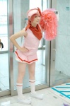 bandana cheerleader_uniform cosplay dress kneesocks pantyhose pink_hair pom_poms ran_(shugo_chara!) shima shugo_chara! visor rating:Safe score:0 user:nil!