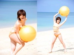 beach beach_ball bikini_bottom camisole cleavage matsui_erina ocean swimsuit tank_top rating:Safe score:0 user:nil!