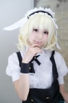 aisaki_mimi animal_ears apron blonde_hair blouse bunny_ears cosplay gochuumon_wa_usagi_desuka? hairband jumper kirima_sharo maid maid_uniform rating:Safe score:1 user:nil!