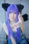 animal_ears boots cat_ears cosplay denim narihara_riku original overalls purple_hair tubetop rating:Safe score:0 user:nil!