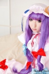 bed cosplay dress hat patchouli_knowledge purple_hair robe saku sweet_garden touhou rating:Safe score:0 user:nil!