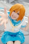 cosplay higurashi_no_naku_koro_ni hoshino_kana orange_hair pantyhose pleated_skirt ryuuguu_rena sailor_uniform school_uniform skirt rating:Safe score:0 user:nil!