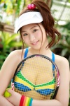 bikini_top cleavage ponytail sayama_ayaka swimsuit tennis_racket visor rating:Safe score:0 user:nil!