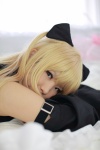 bed blonde_hair cosplay detached_sleeves dress enako golden_darkness hairbows to_love-ru twintails rating:Safe score:0 user:nil!