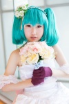 choker cosplay dress flowers gloves green_hair hairband kujyou_konegi macross macross_frontier ranka_lee skirt_train tiered_skirt twintails rating:Safe score:0 user:pixymisa
