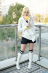 blonde_hair boots cosplay hoodie lollipop original shorts striped thighhighs twintails uzuki rating:Safe score:1 user:nil!
