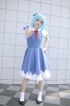 blouse blue_hair cirno cosplay hairbow jumper manyu socks touhou rating:Safe score:0 user:nil!