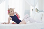 animal_ears bed blonde_hair cat_ears cosplay sakuya school_swimsuit swimsuit tagme_character tagme_series tail thighhighs white_legwear rating:Safe score:1 user:nil!
