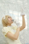 blonde_hair cosplay dress gloves hairbow microphone original uzuki rating:Safe score:0 user:nil!