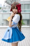apron blouse cosplay hair_ribbons kipi mayoi_neko_overrun! school_uniform serizawa_fumino skirt tie twintails rating:Safe score:1 user:DarkSSA