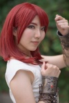 chains cosplay dress kureha magi:_the_labyrinth_of_magic morgiana_(magi) necklace red_eyes red_hair shackles rating:Safe score:0 user:pixymisa