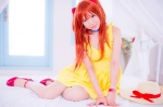 bed choker cosplay dress hair_pods mashiro_yuki neon_genesis_evangelion pantyhose red_hair sheer_legwear soryu_asuka_langley twintails rating:Safe score:1 user:nil!