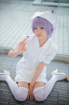 cosplay kuroneko nurse nurse_cap nurse_uniform original purple_eyes purple_hair syringe thighhighs zettai_ryouiki rating:Safe score:1 user:pixymisa