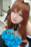 apron bouquet choker cosplay dress hairband ijiwaru_my_master maid maid_uniform sakurajousui_kurumi yunoru_keika rating:Safe score:0 user:nil!
