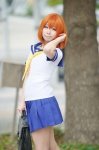 bookbag cosplay higurashi_no_naku_koro_ni orange_hair pantyhose pleated_skirt ruton ryuuguu_rena sailor_uniform school_uniform sheer_legwear skirt rating:Safe score:0 user:nil!